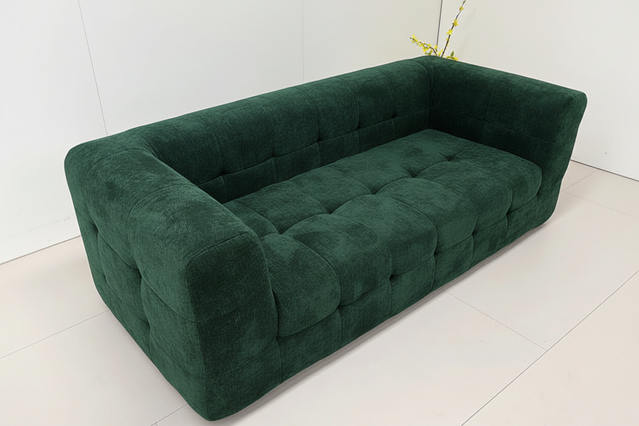 Sofa K30-3 deep forest green tufted velvet