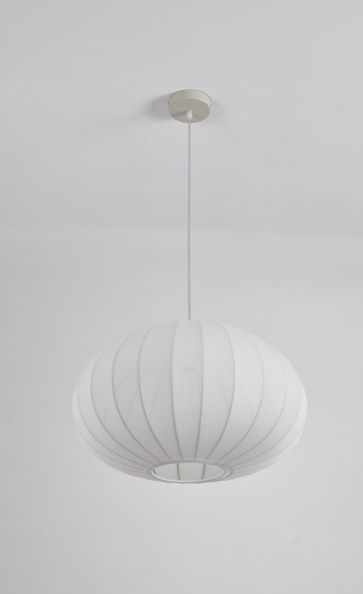 EP6198 White Oval Ribbed Lantern Pendant Light – 500 × 320 mm