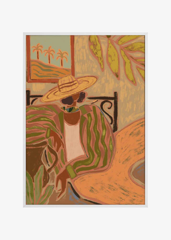 Lady in Stripe: Wood - White / 70x100