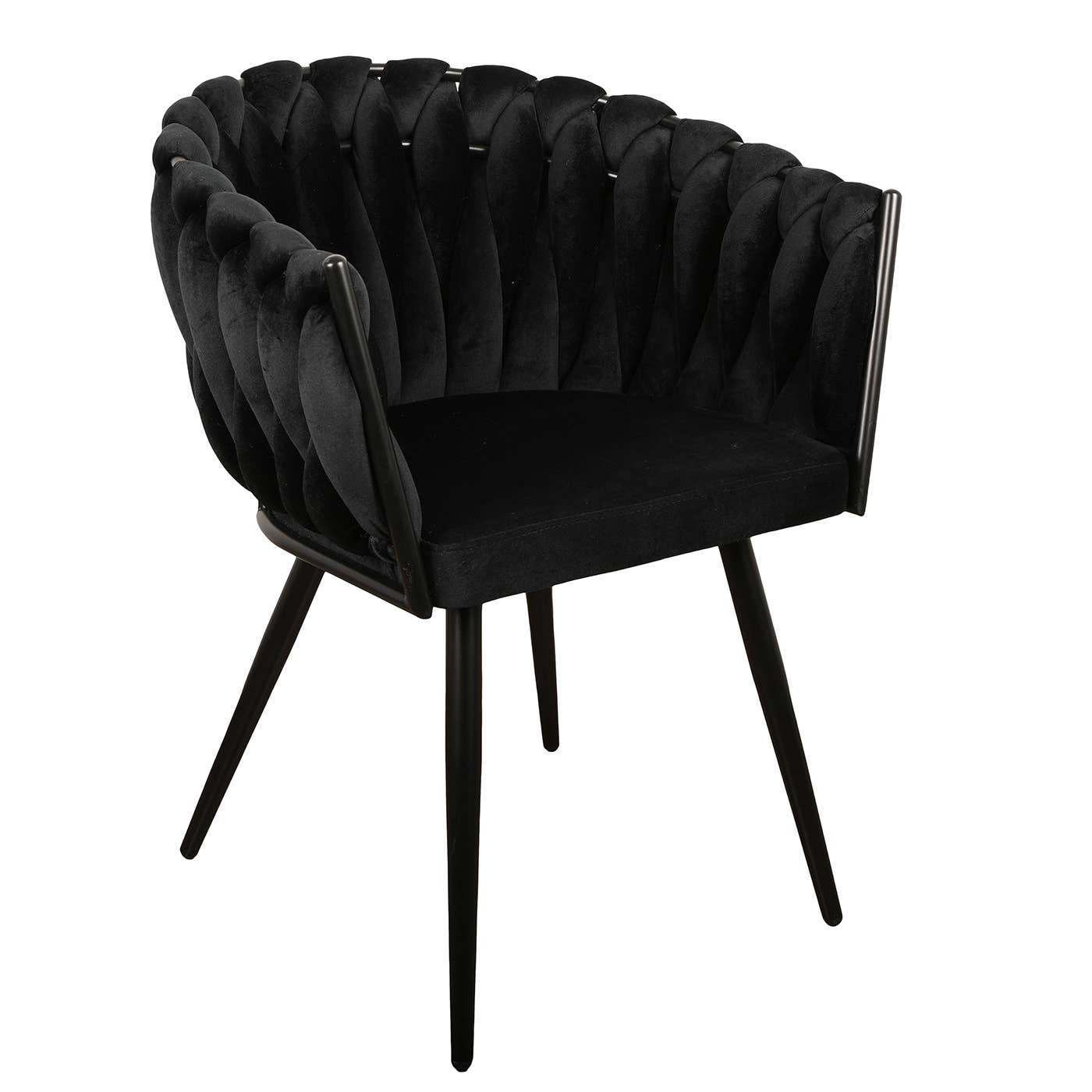 Wave Chair (Velvet): Black