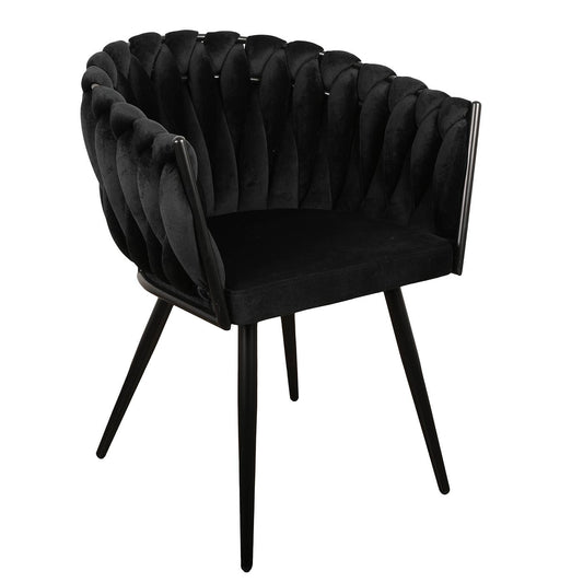 Wave Chair (Velvet): Black