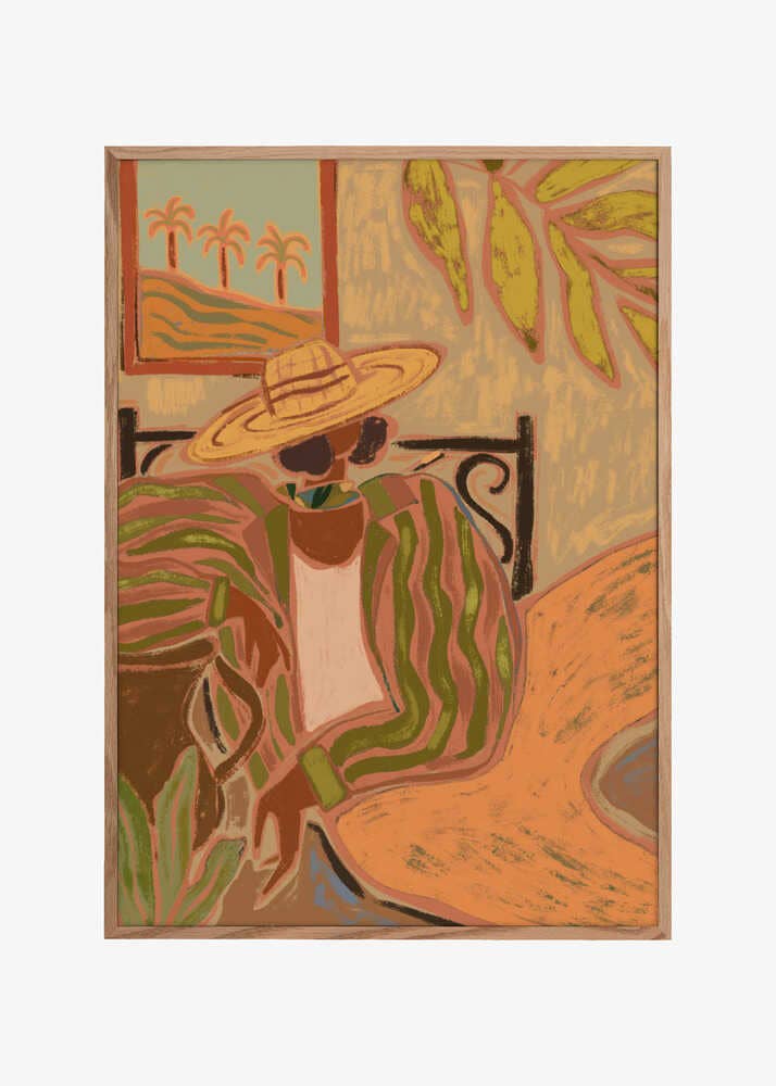 Lady in Stripe: Wood - White / 70x100