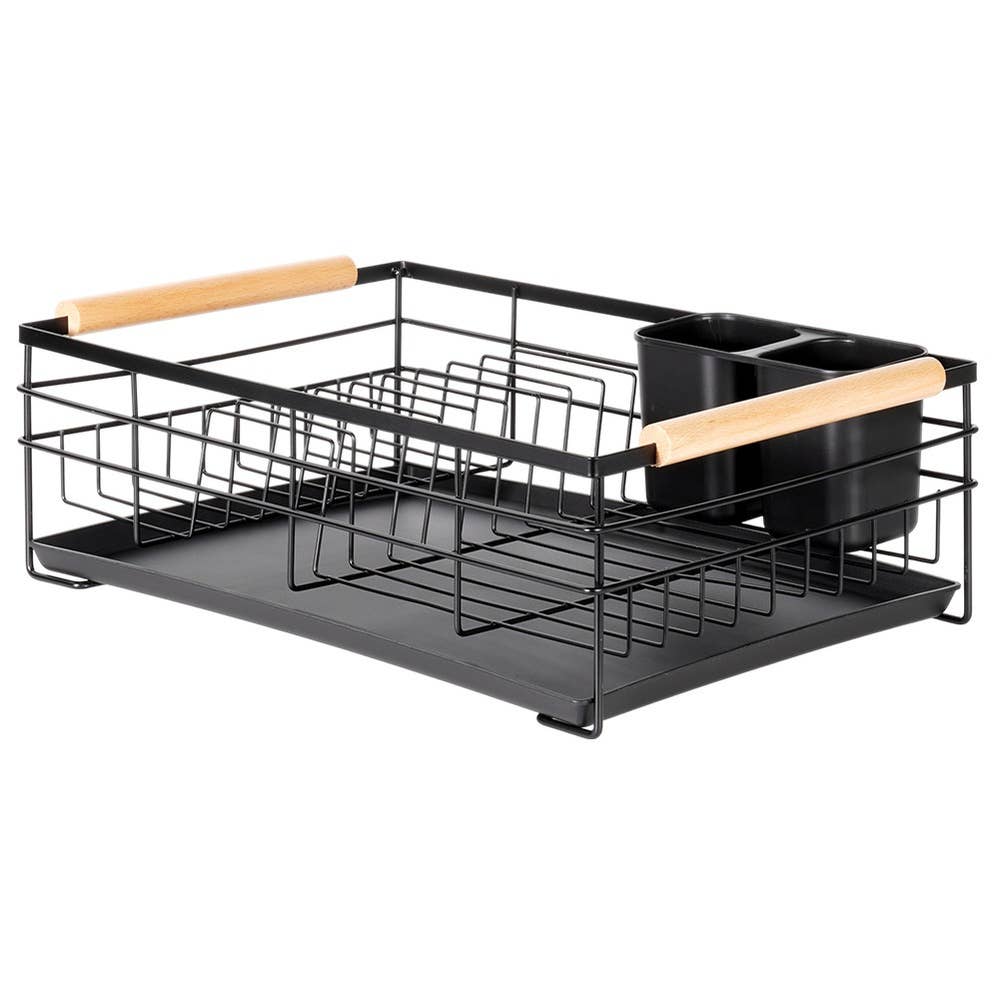 Dish Drainer Rack Black 43x28.5x14.5 cm