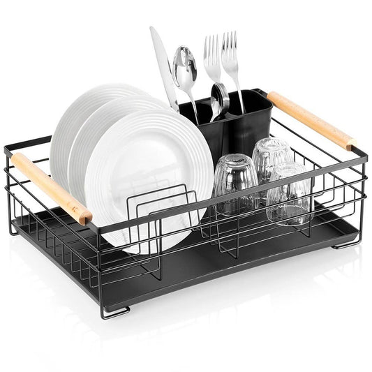 Dish Drainer Rack Black 43x28.5x14.5 cm