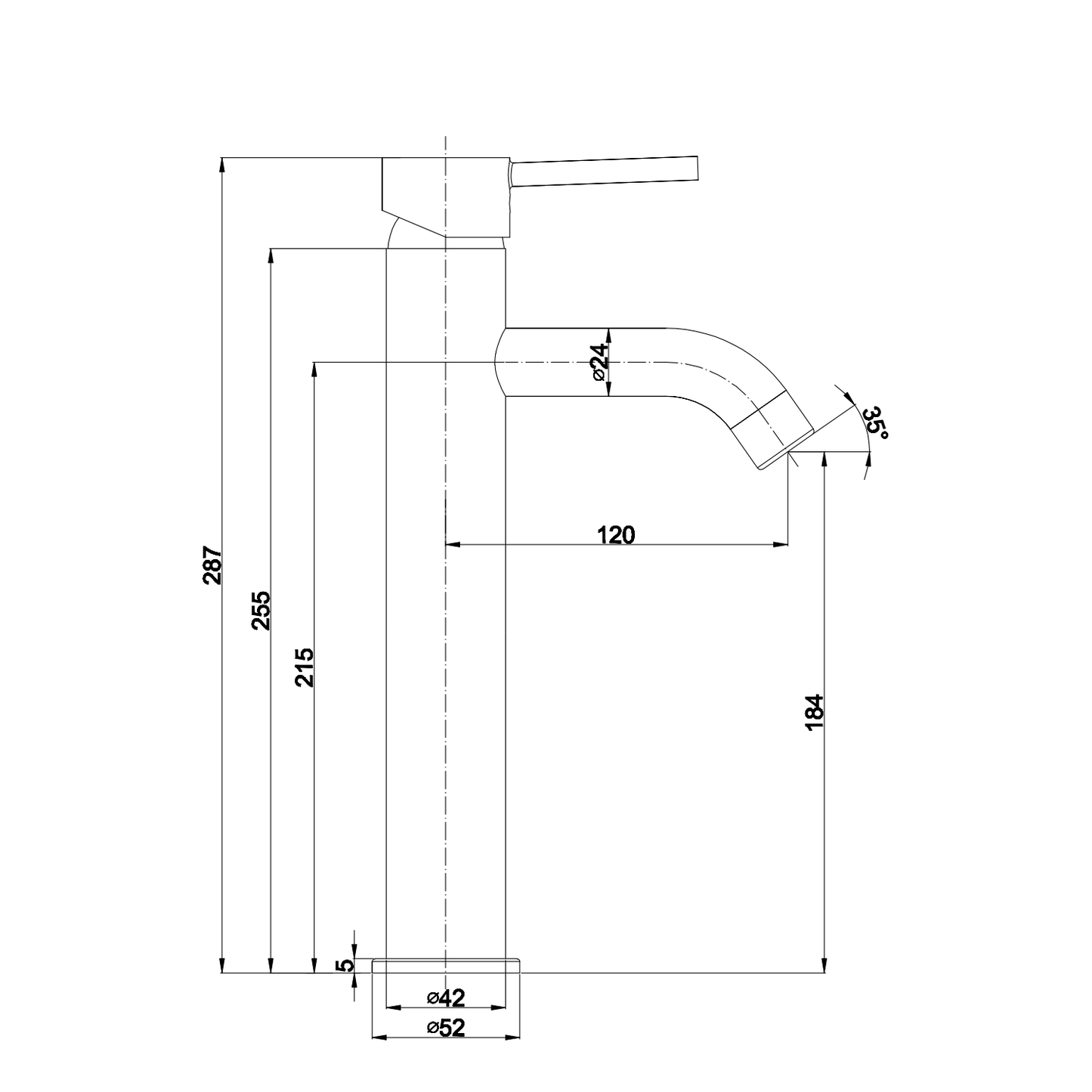 Fiemme Chrome Tall Mixer Tap