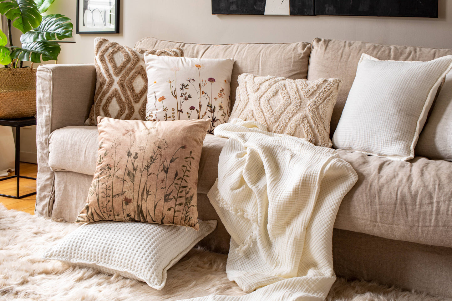 Cushion SAHARA CONTRAST 45x45 cm: SAND
