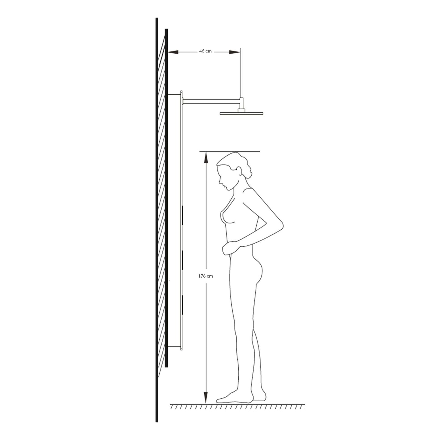 Elegant glass shower panel with thermostat in white: Default