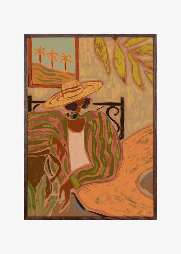 Lady in Stripe: Wood - White / 70x100