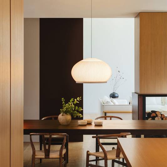 EP5045 dome pendant light suspended above a dining table