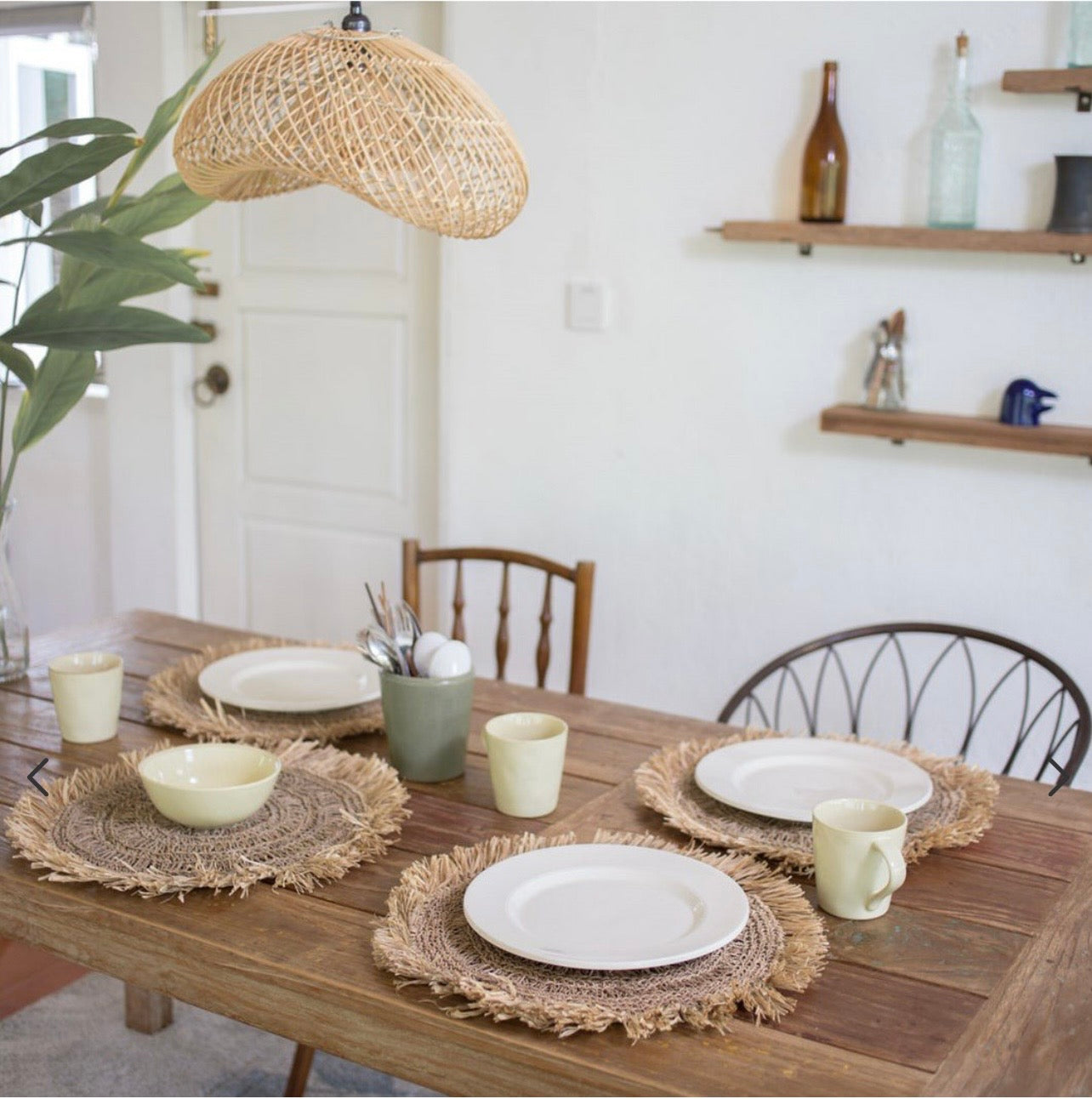 PADMA Rattan Lampshade – Handwoven Oval Pendant Light M (Ø 50 cm)