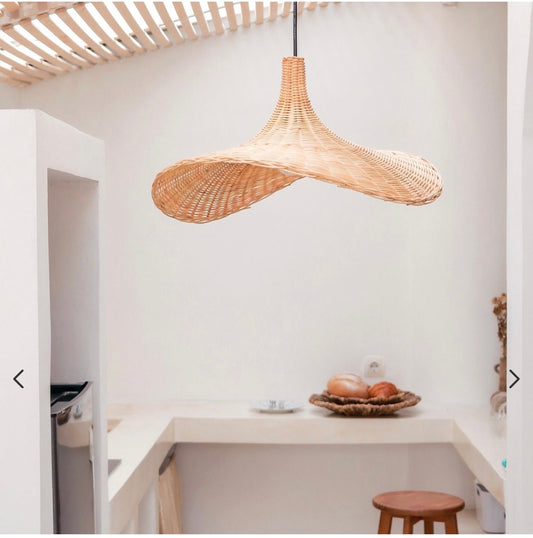 SAYAN Rattan Lampshade – Funnel Shaped Pendant Light M (59 cm)