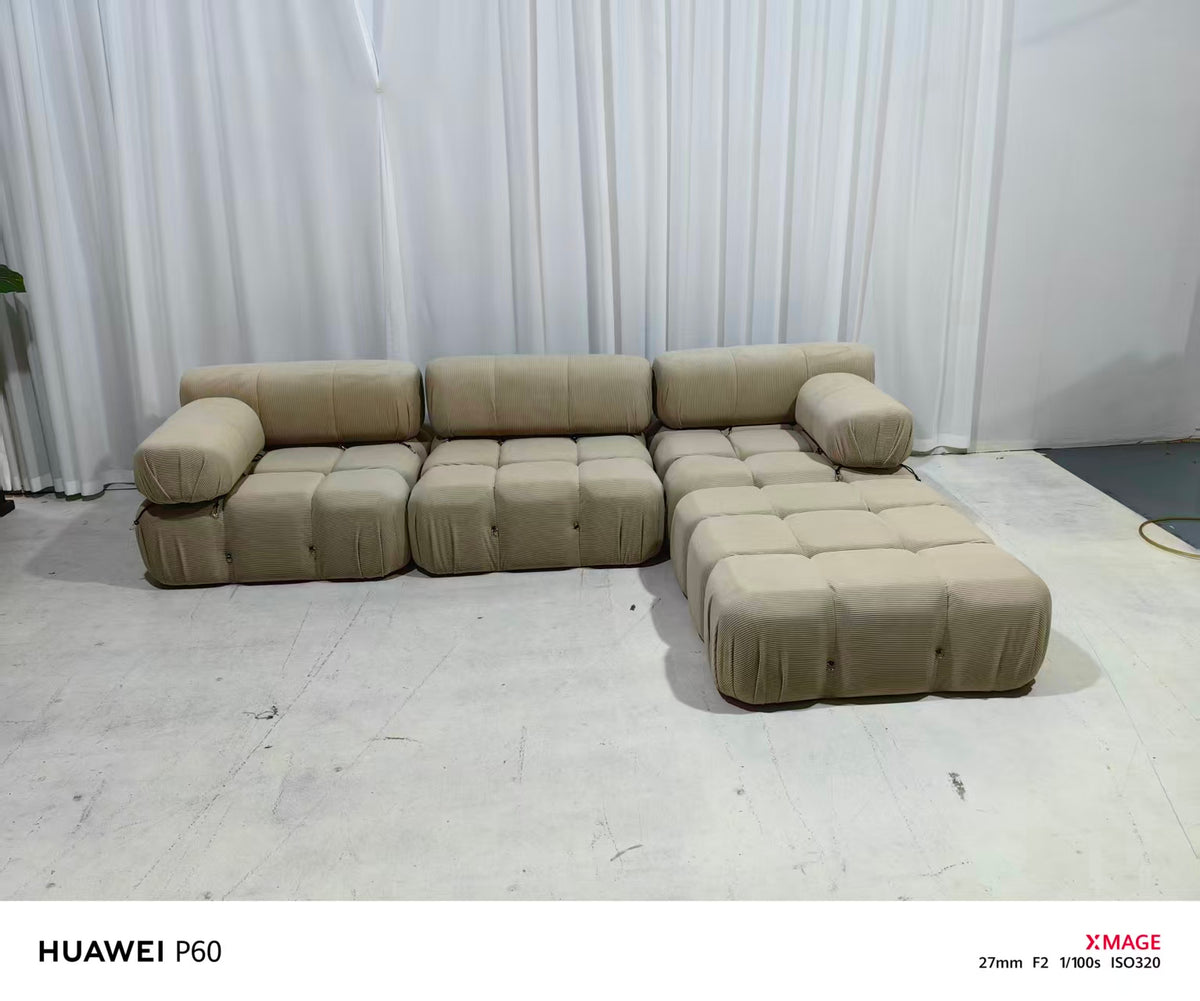 K10-2 light greige modular sofa in an L-shaped configuration