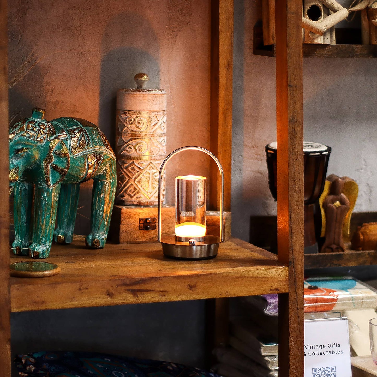 Flat Mushroom Touch Lamp — Bronze