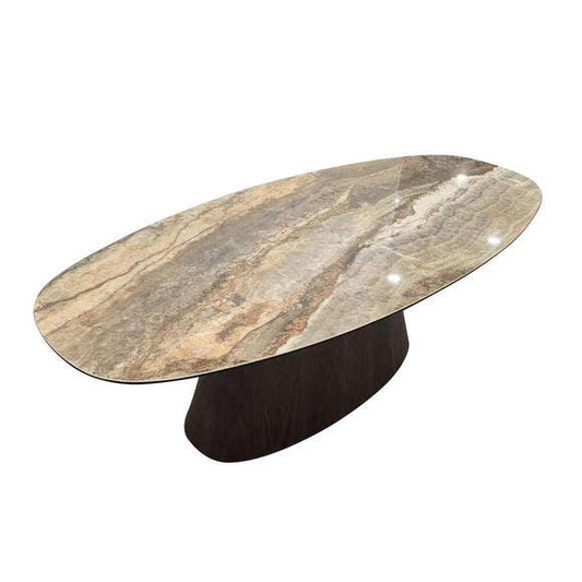 Danish Dining Table Ceramic Onyx / Walnut Veneer