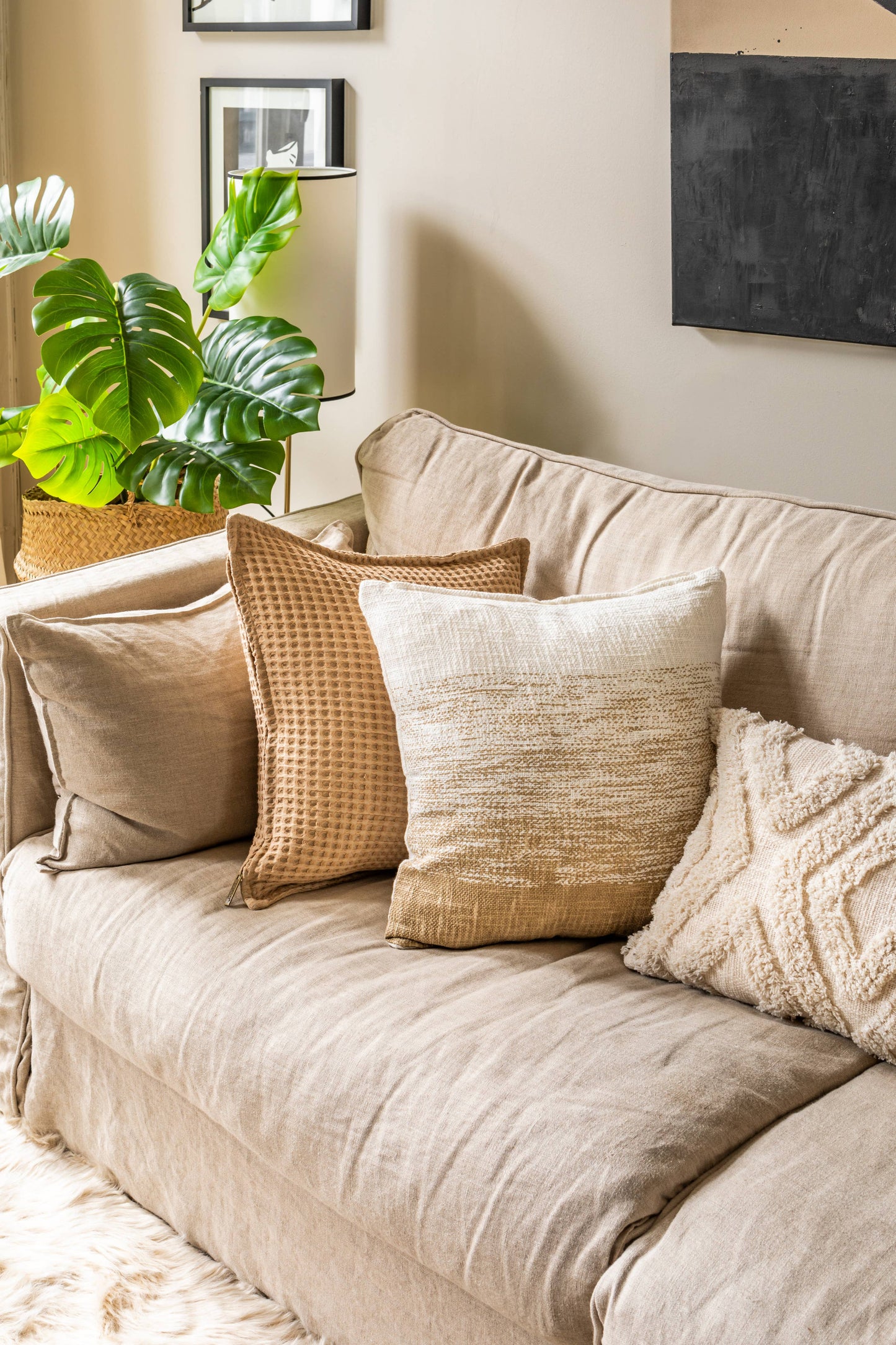 Cushion HONEYCOMB - 45x45cm: SAND