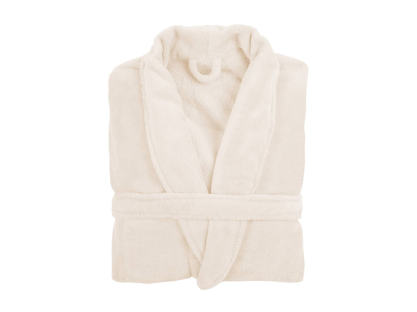 Bathrobe Cosy - microflannel: Ivory / L/XL