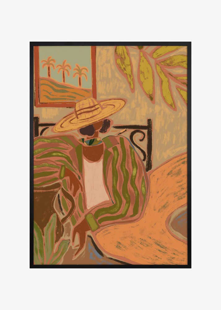 Lady in Stripe: Wood - White / 70x100