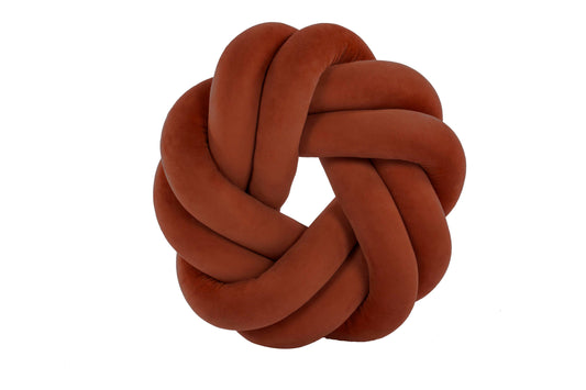Knotted pillow (filled) - 30x30 cm: Leatherbrown