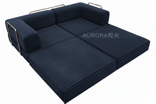 Sofa K17-3 深海军蓝 - 展开平铺形态