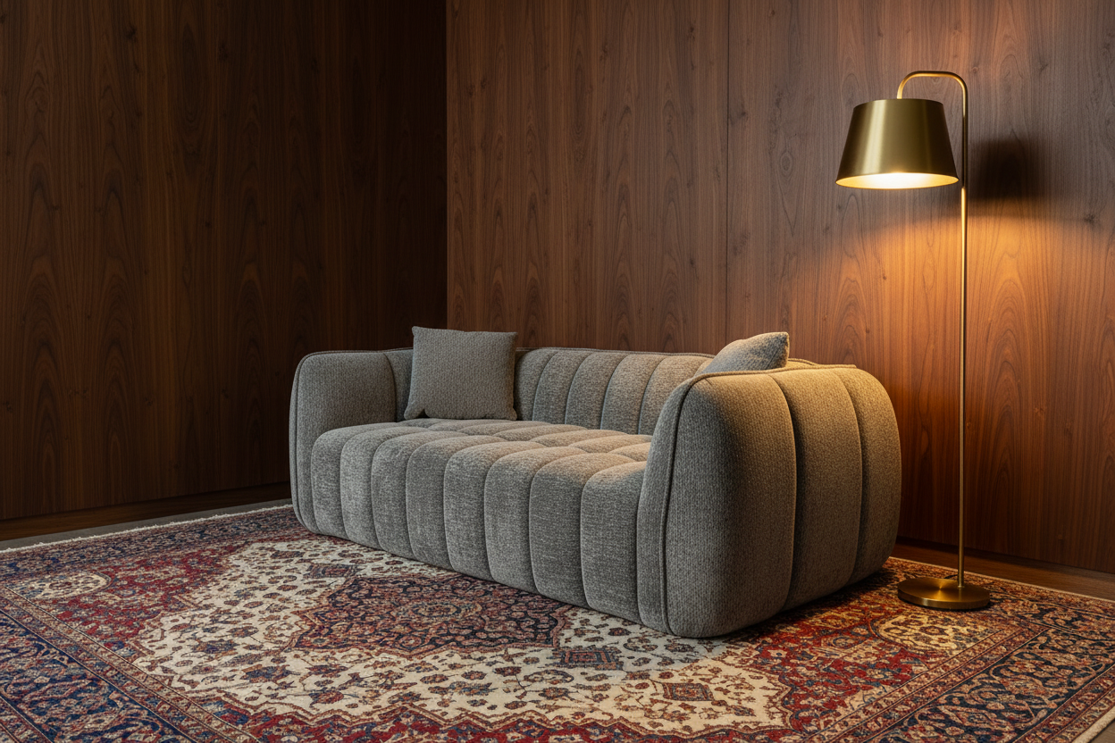 Sofa K42B-1 - warm wood wall scene