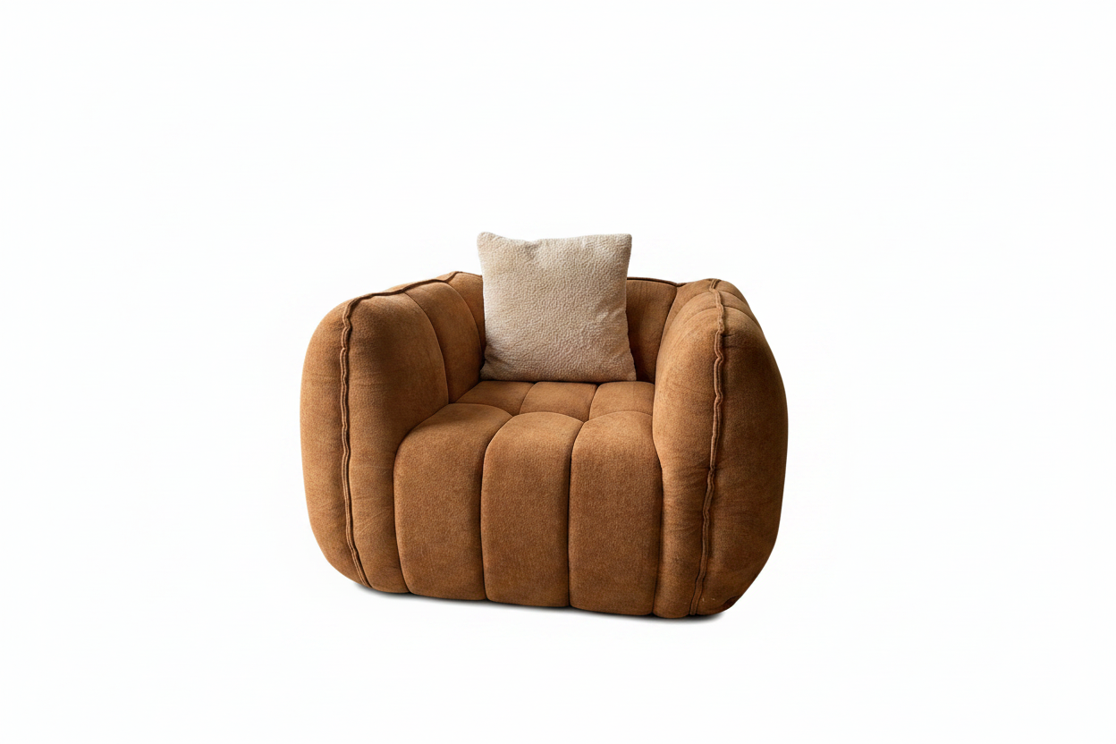 Sofa K42A-1 caramel orange white background