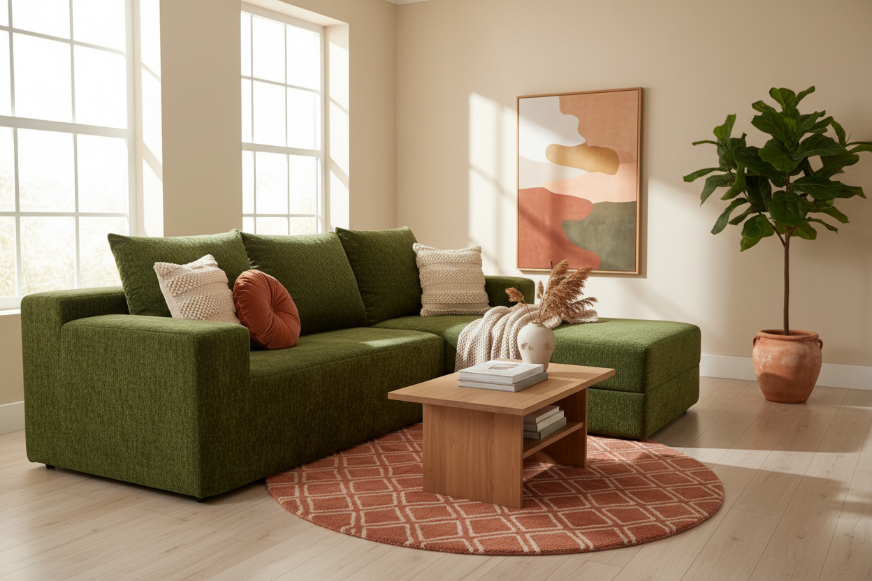 Sofa K28-3 Olive Green lifestyle scene