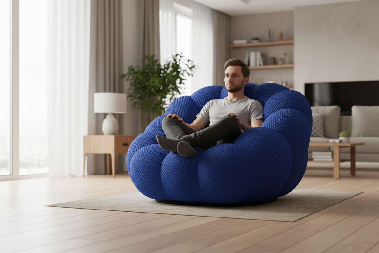 Football Chair K27A-1 sapphire blue with man