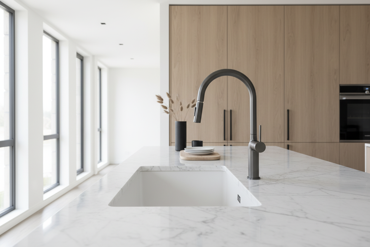 M092 Kitchen Faucet in modern luxury kitchen setting