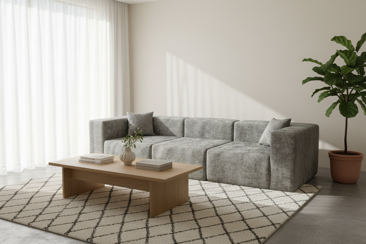 Sofa K15-2 grey fabric lifestyle scene