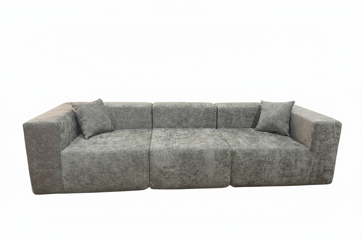 Sofa K15-2 grey fabric white background